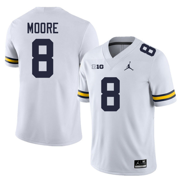 Derrick Moore Michigan Jersey,Michigan Wolverines #8 Derrick Moore Jersey Youth-White